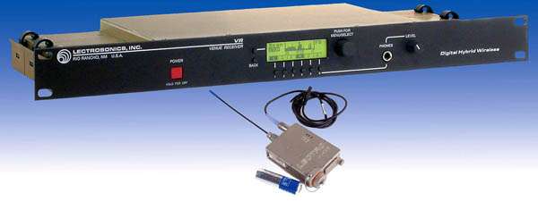Lectrosonics VR wireless receiver and transmitter for underwater audio.