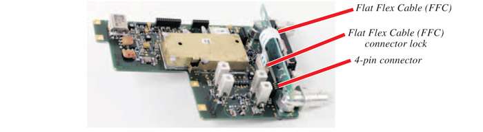 Display Module Replacement Procedure.pmd SB1005 LCD module with FFC cable, connector lock, and 4-pin connector