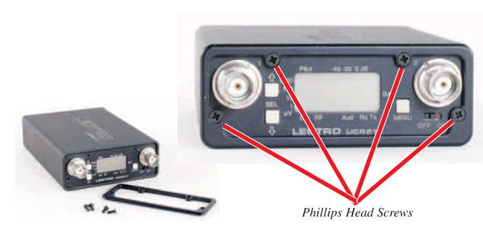 Display Module Replacement Procedure.pmd LentPro UCR Series receiver with Phillips head screws and LCD display module