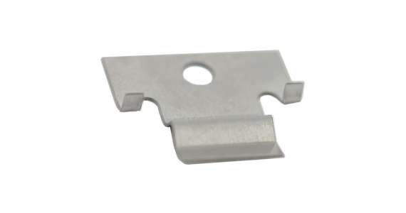 Metal bracket with hole and clips, part of 27033