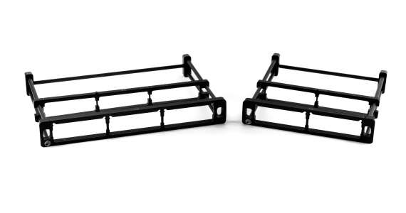 Two black BAGFRAME bag frames for bicycles