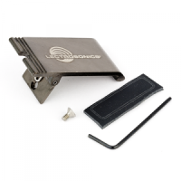 Lectrosonics belt clip with screw, hex key, and rubber pad