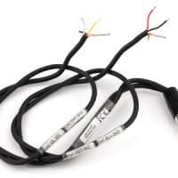 MCTA6PT cable with labeled CH1 and CH2 microphone wires and 6-pin connector