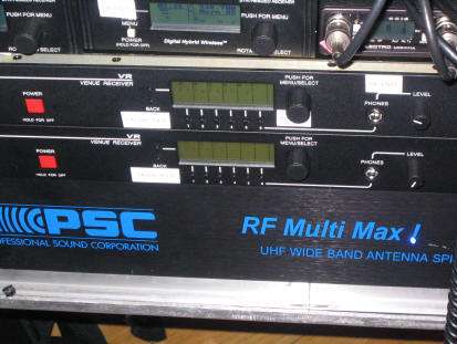PSC RF Multi Max! venue receiver rack with multiple receivers.