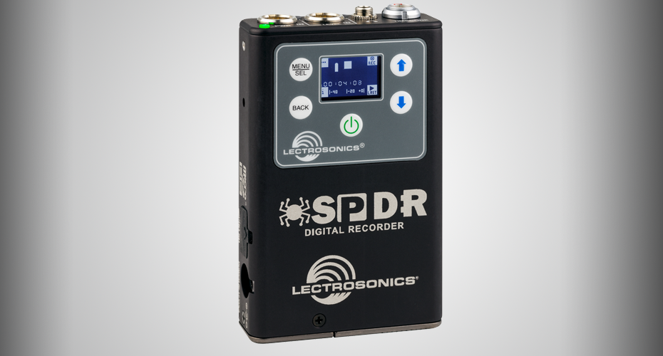 Lectrosonics SPDR digital recorder with screen and buttons