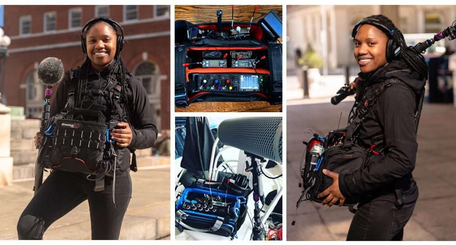 Sound mixer Antoinette Tomlinson with Lectrosonics gear