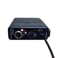 Lectrosonics UM100 receiver with audio level knob and antenna