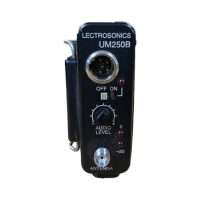 Lectrosonics UM250B transmitter with audio level knob and indicator lights