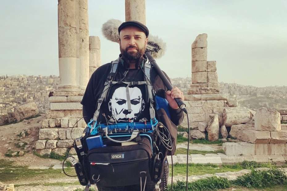Stu Chacon, production sound mixer, in Amman, Jordan with Lectrosonics gear.