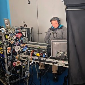 Bryan Dembinski, production sound mixer, with Lectrosonics gear for NBC series.