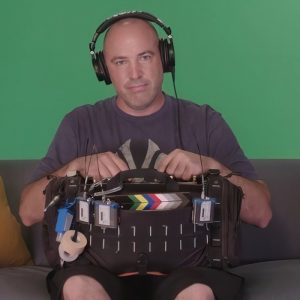 Greg Murphy with Lectrosonics bag and headphones
