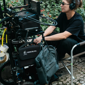 Im-Still-Here-3 Laura Zimmermann with Lectrosonics wireless systems on set