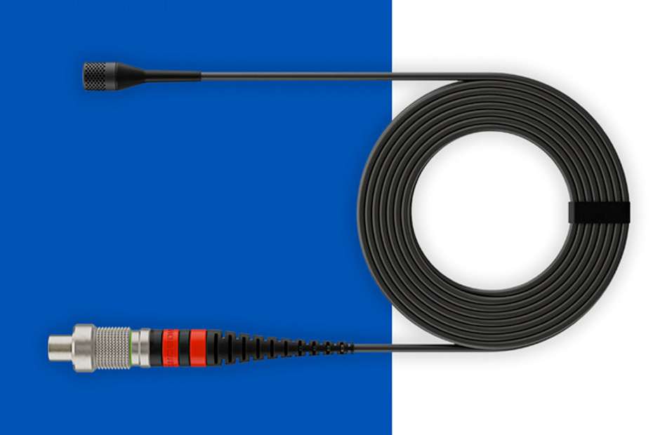 Lectrosonics L1 sub-miniature lavalier microphone and coiled cable