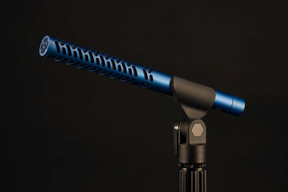 Lectrosonics S1 lightweight RF-bias shotgun microphone on a stand