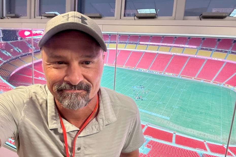 Paul Hunt at Arrowhead Stadium with Kansas City Chiefs and Opry legends