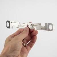 StandWrench tool with multiple hex sizes, held by a hand.
